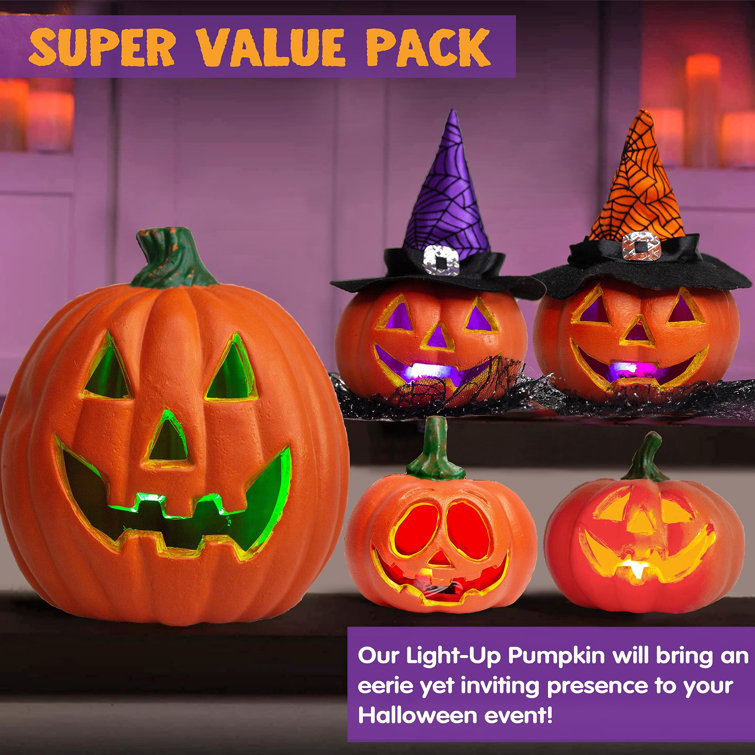 The Holiday Aisle® 5 Packs Halloween Light up Jacko’Lantern Combo Set Wayfair Canada
